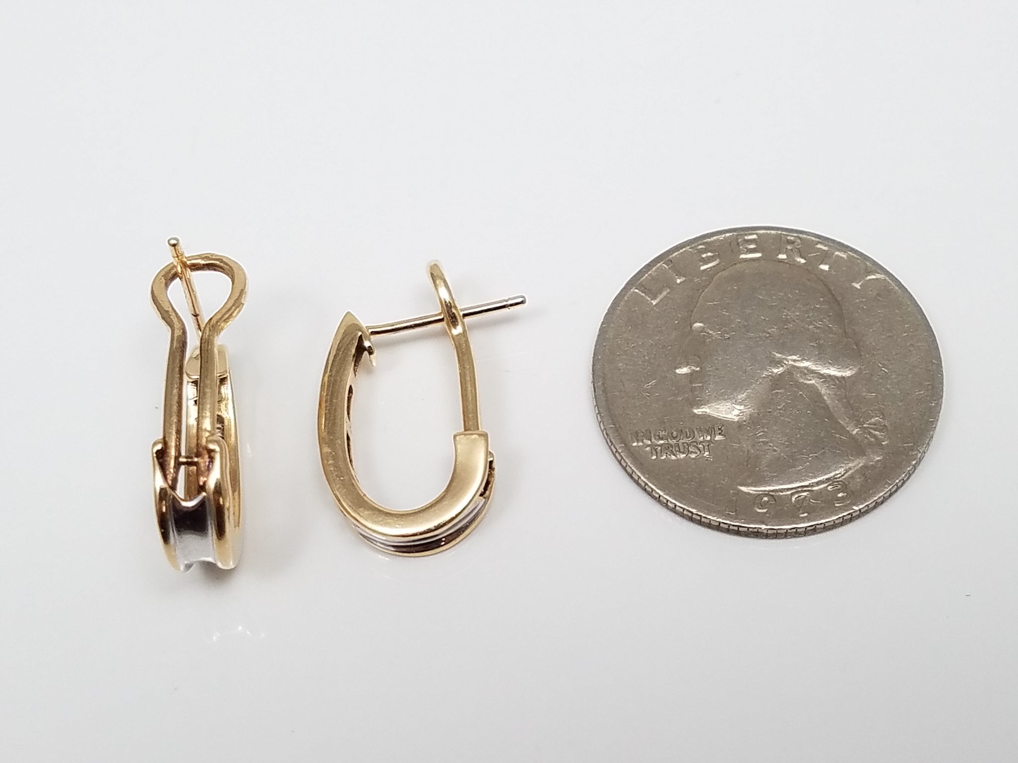 10K Yellow Gold Natural Diamond Half Hoop Earrings