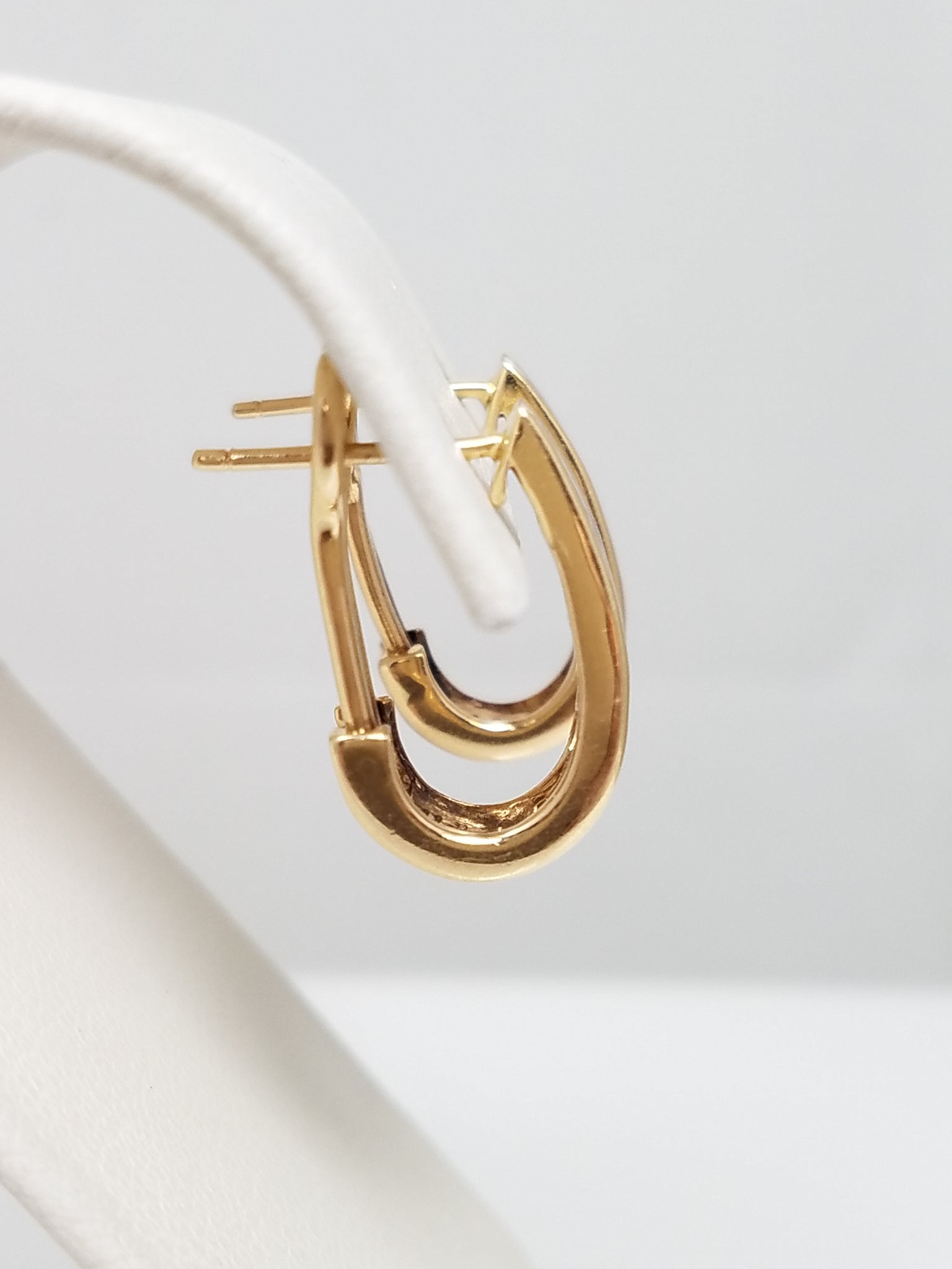 10K Yellow Gold Natural Diamond Half Hoop Earrings