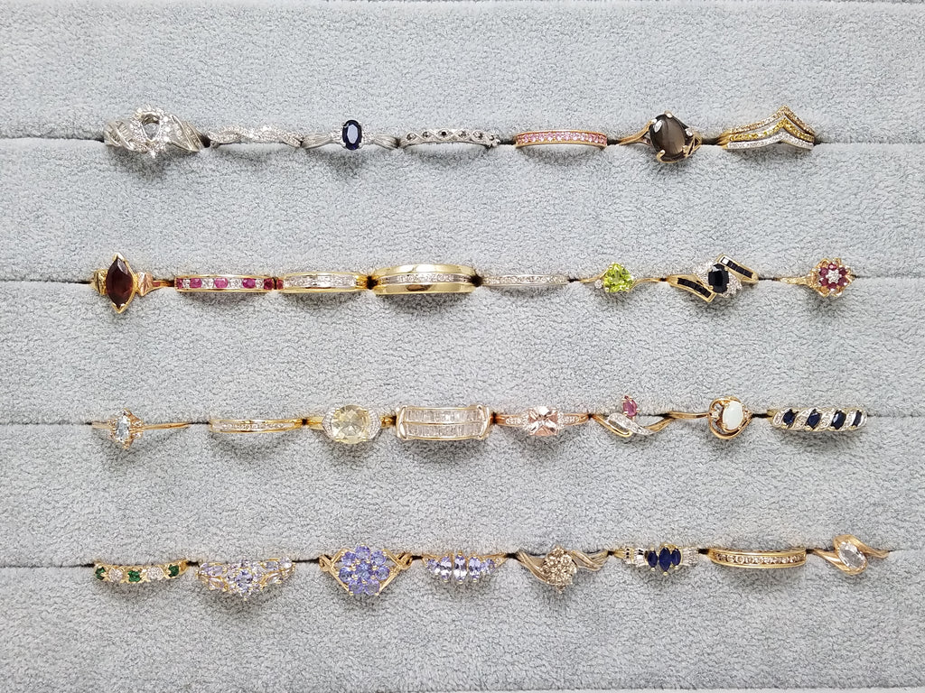 10k Gold Natural Gemstone + Diamond Ring Lot $50/Gram