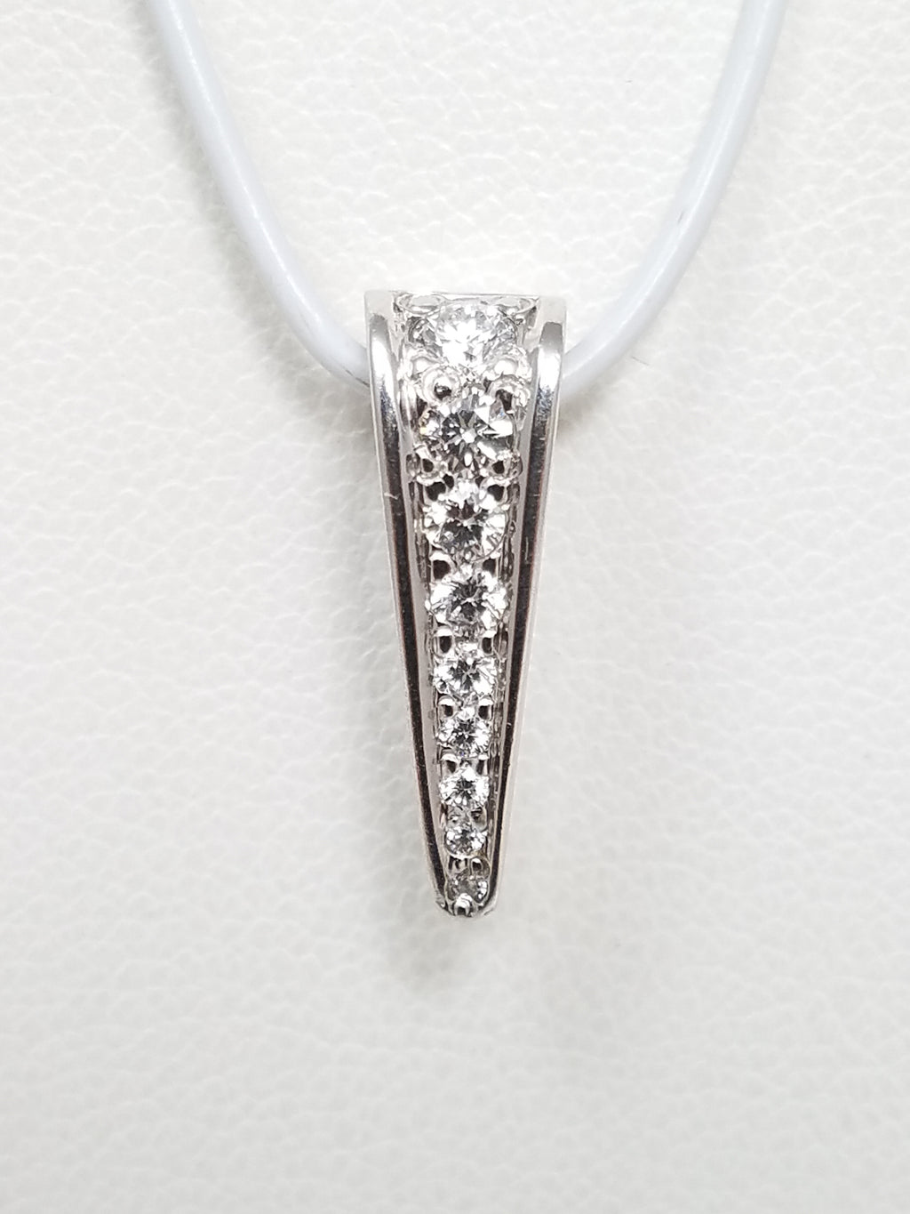 Flashy 14k White Gold Natural Diamond Pendant Bail