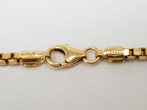 Sporty Solid 16" 14k Yellow Gold Box Link Chain Necklace
