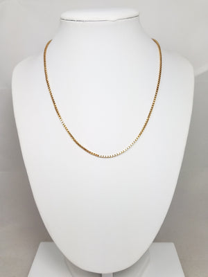 Sporty Solid 16" 14k Yellow Gold Box Link Chain Necklace