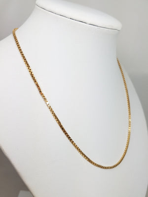 Sporty Solid 16" 14k Yellow Gold Box Link Chain Necklace