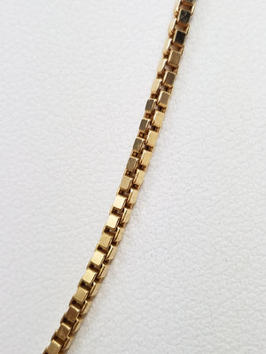 Sporty Solid 16" 14k Yellow Gold Box Link Chain Necklace