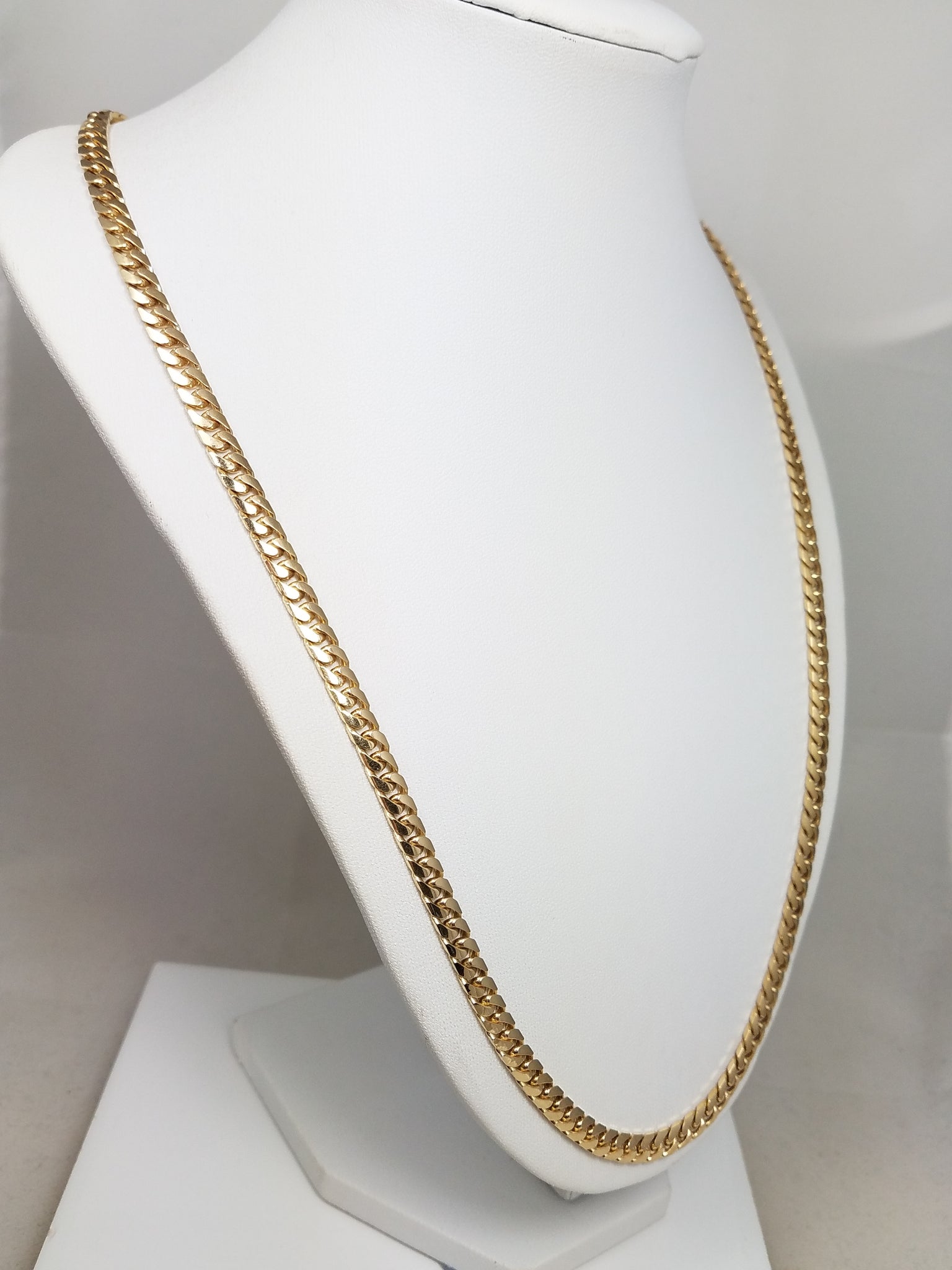 Solid 14k Yellow Gold Curb Link 24" Necklace