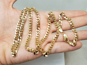 Solid 14k Yellow Gold Curb Link 24" Necklace