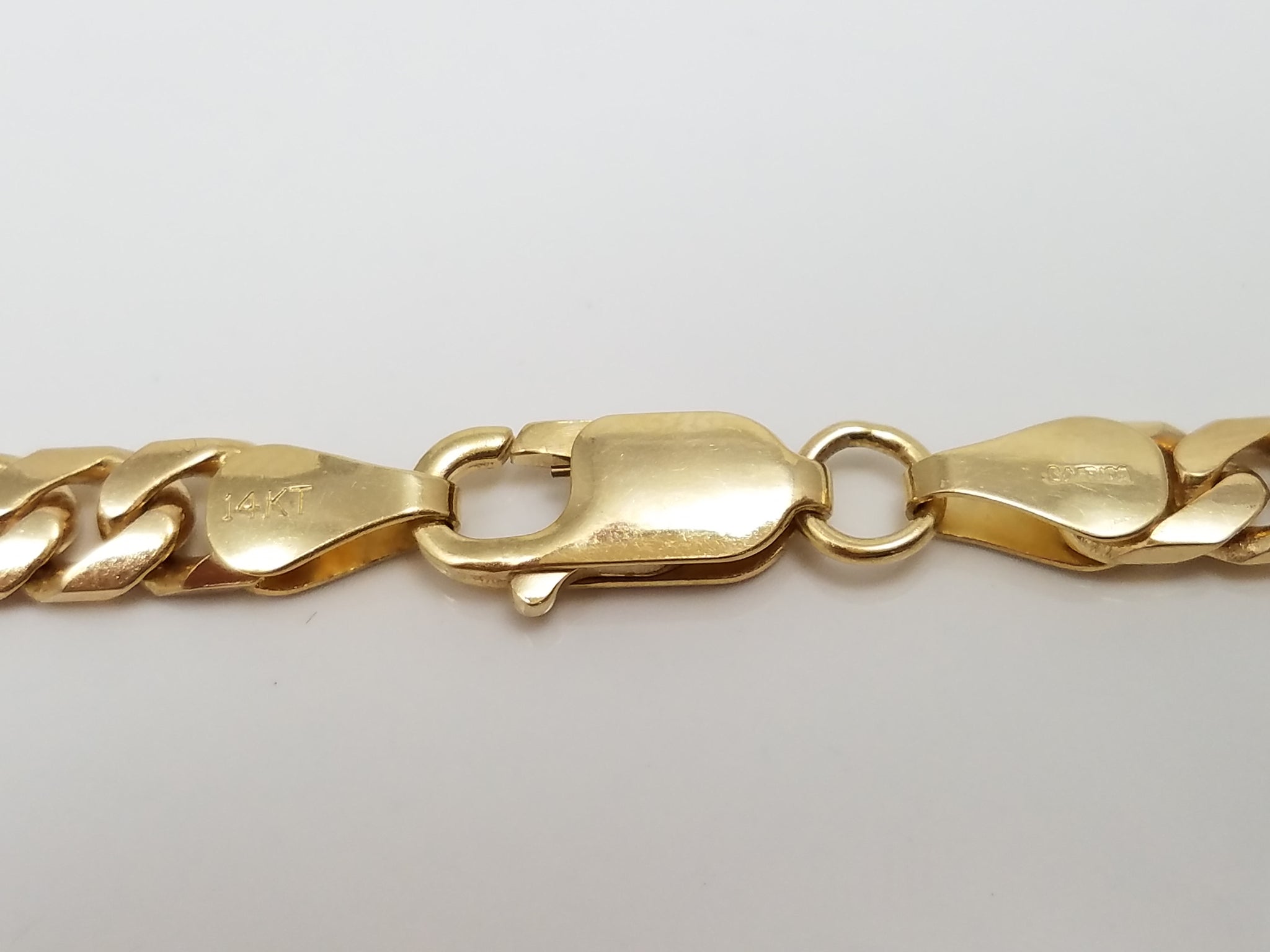 Solid 14k Yellow Gold Curb Link 24" Necklace