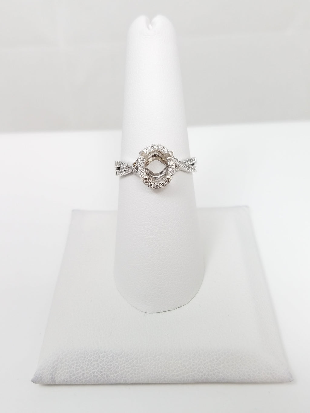 Effy 14k White Gold Natural Diamond Halo Ring Mount