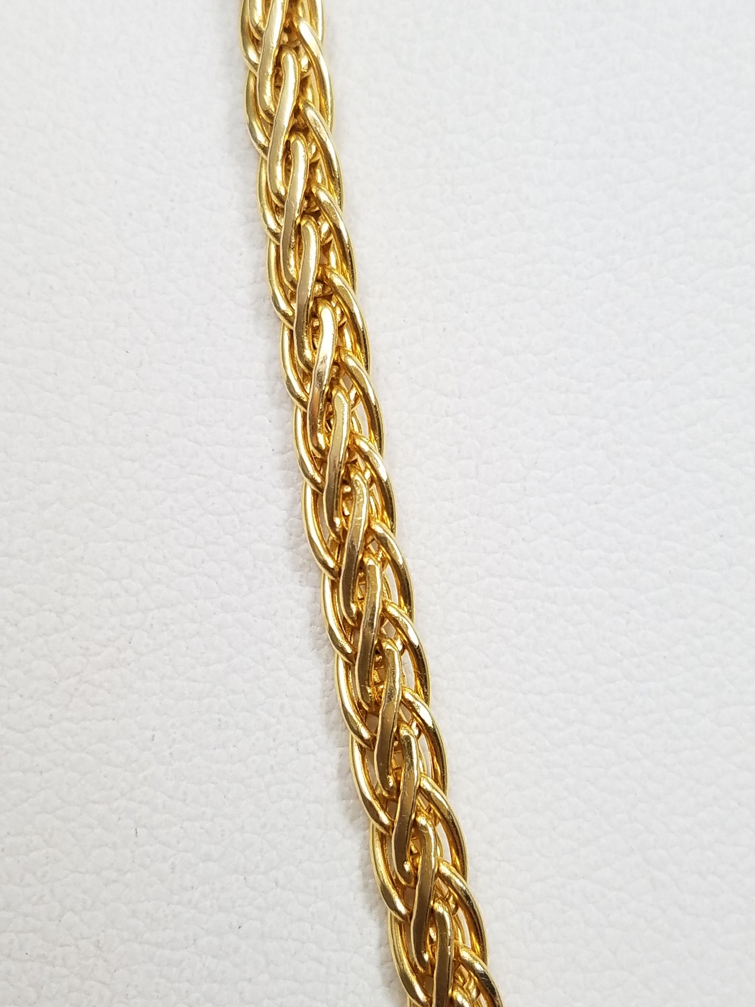 14k Yellow Gold Hollow Wheat Link 18" Necklace