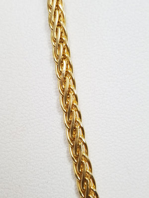 14k Yellow Gold Hollow Wheat Link 18" Necklace