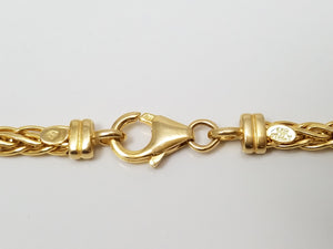 14k Yellow Gold Hollow Wheat Link 18" Necklace