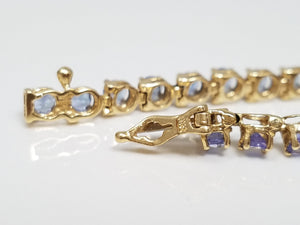 Fabulous 7.25" Le Vian 14k Yellow Gold Natural Tanzanite Tennis Bracelet