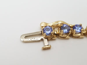 Fabulous 7.25" Le Vian 14k Yellow Gold Natural Tanzanite Tennis Bracelet