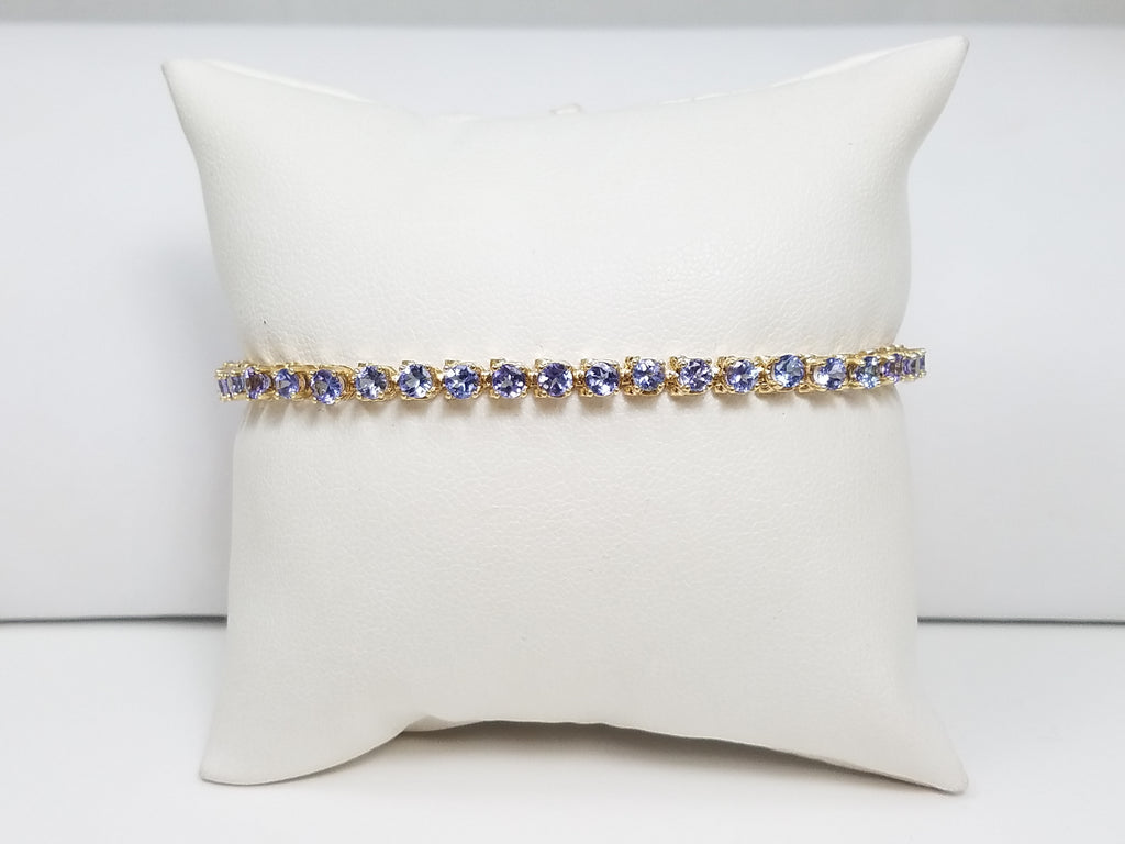 Fabulous 7.25" Le Vian 14k Yellow Gold Natural Tanzanite Tennis Bracelet