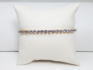 Fabulous 7.25" Le Vian 14k Yellow Gold Natural Tanzanite Tennis Bracelet