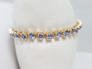 Fabulous 7.25" Le Vian 14k Yellow Gold Natural Tanzanite Tennis Bracelet