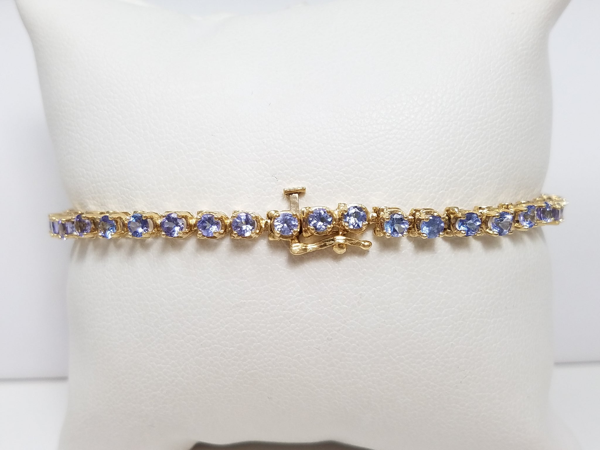 Fabulous 7.25" Le Vian 14k Yellow Gold Natural Tanzanite Tennis Bracelet