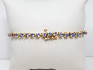 Fabulous 7.25" Le Vian 14k Yellow Gold Natural Tanzanite Tennis Bracelet