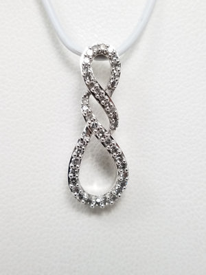 Cute 10k White Gold Natural Diamond Drop Pendant