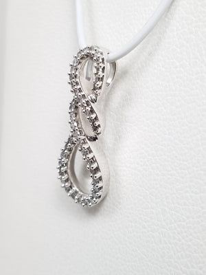Cute 10k White Gold Natural Diamond Drop Pendant