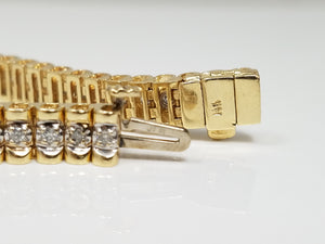 Shimmering 7" 14k Yellow Gold 1ctw Natural Diamond Bracelet