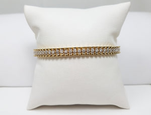 Shimmering 7" 14k Yellow Gold 1ctw Natural Diamond Bracelet