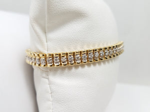 Shimmering 7" 14k Yellow Gold 1ctw Natural Diamond Bracelet