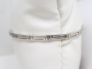14k White Gold Greek Key Link 7" Bracelet
