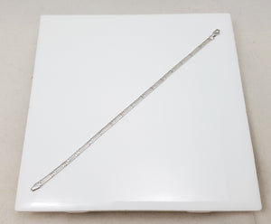 14k White Gold Greek Key Link 7" Bracelet