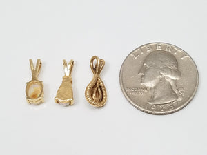 Three Elegant 14k Yellow Gold Natural Australian Opal Diamond Pendant Lot