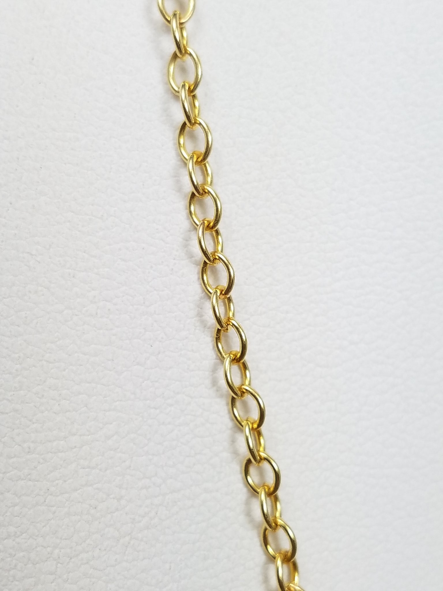 Sporty 18" Solid 18k Yellow Gold Cable Link Chain Necklace
