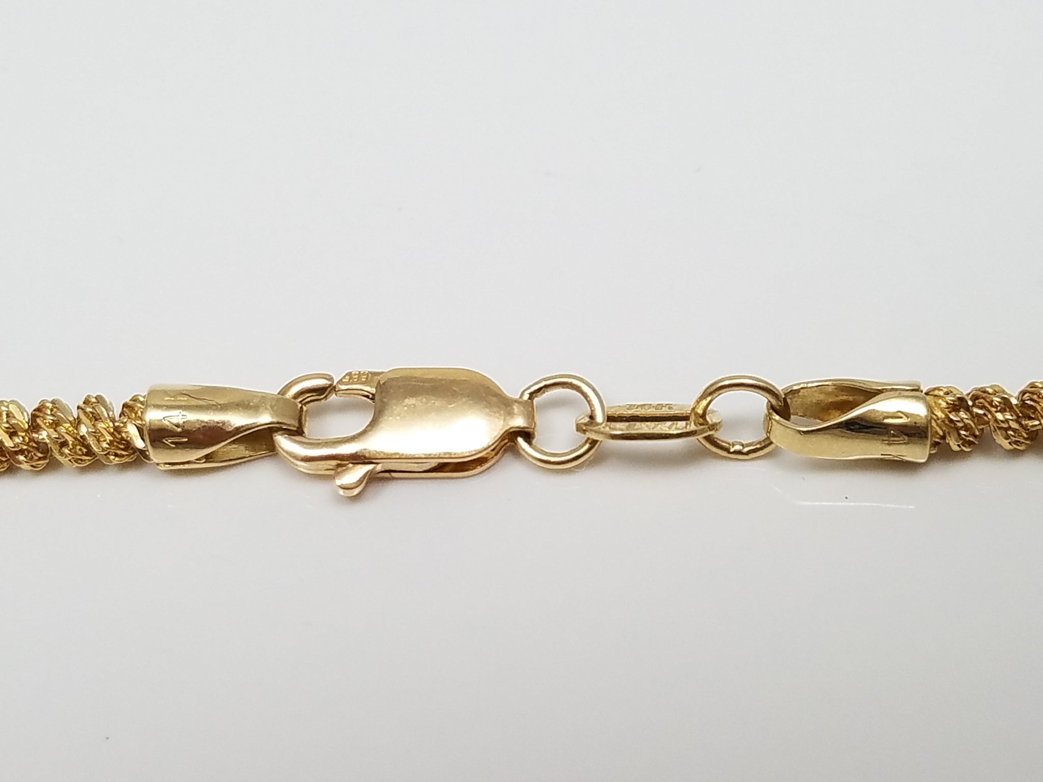 Flashy 18" 14k Yellow Gold Diamond Cut Sparkly Chain Necklace