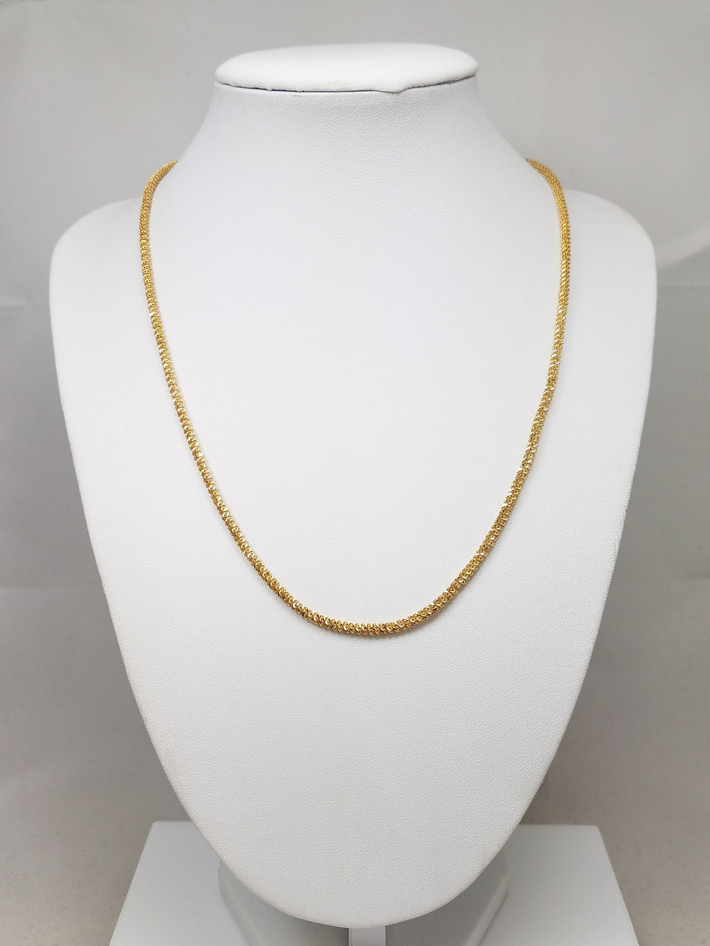 Flashy 18" 14k Yellow Gold Diamond Cut Sparkly Chain Necklace