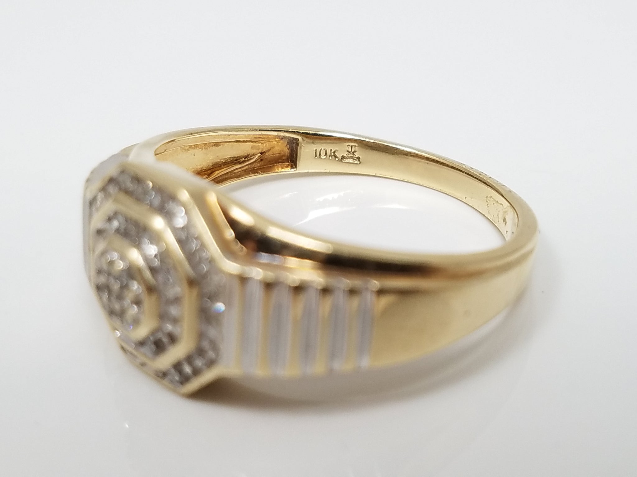 Dapper Men's 10k Two Tone Gold Natural Diamond Ring