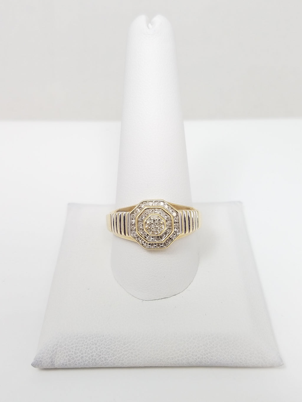 Dapper Men's 10k Two Tone Gold Natural Diamond Ring