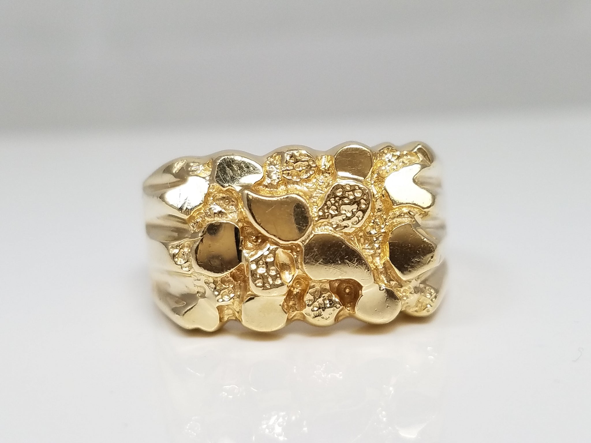 Men's 14k Yellow Gold Nugget Ring