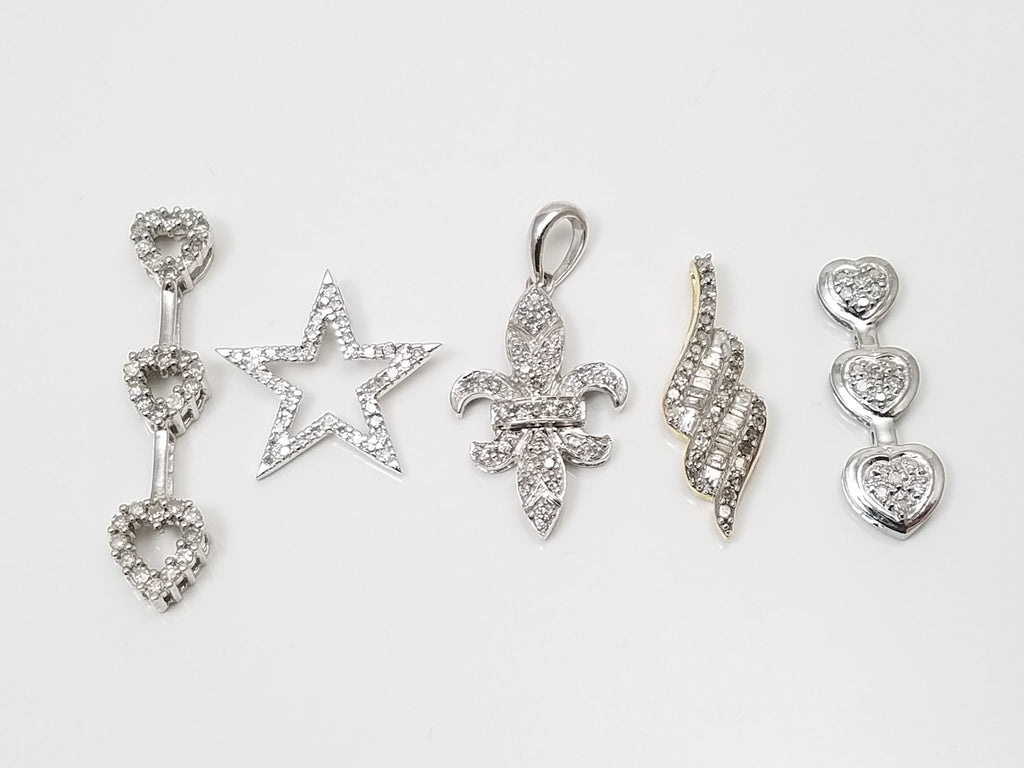 10k Gold Natural Diamond Pendant Lot