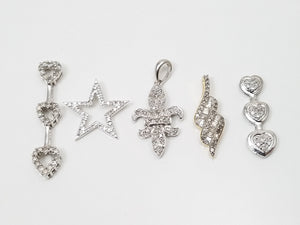 10k Gold Natural Diamond Pendant Lot