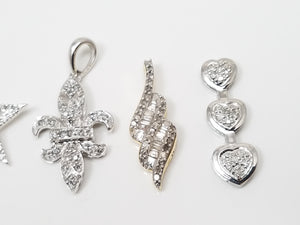 10k Gold Natural Diamond Pendant Lot