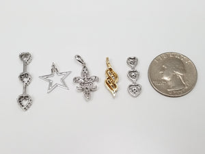 10k Gold Natural Diamond Pendant Lot