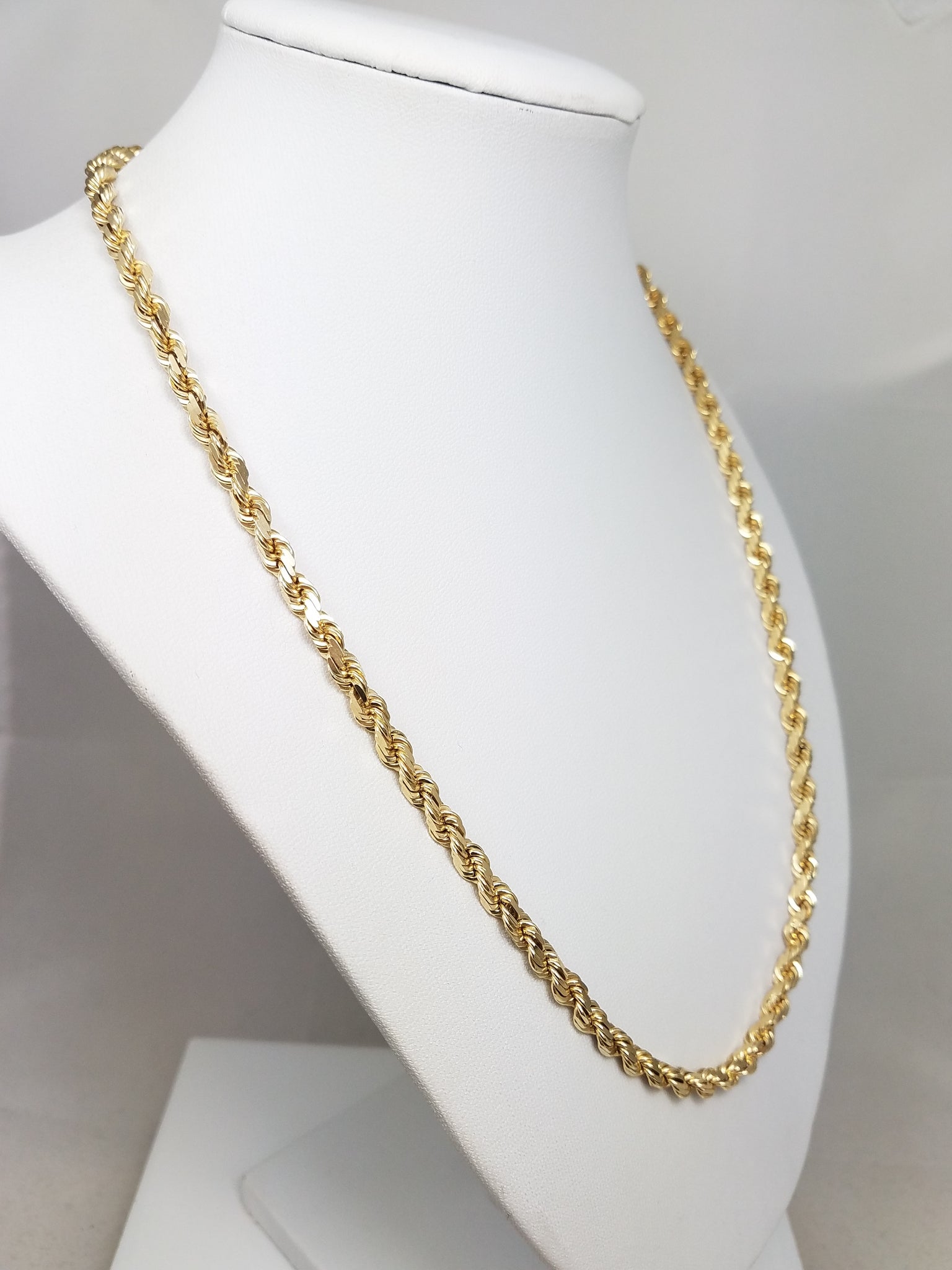 20" Solid 14k Yellow Gold Rope Chain