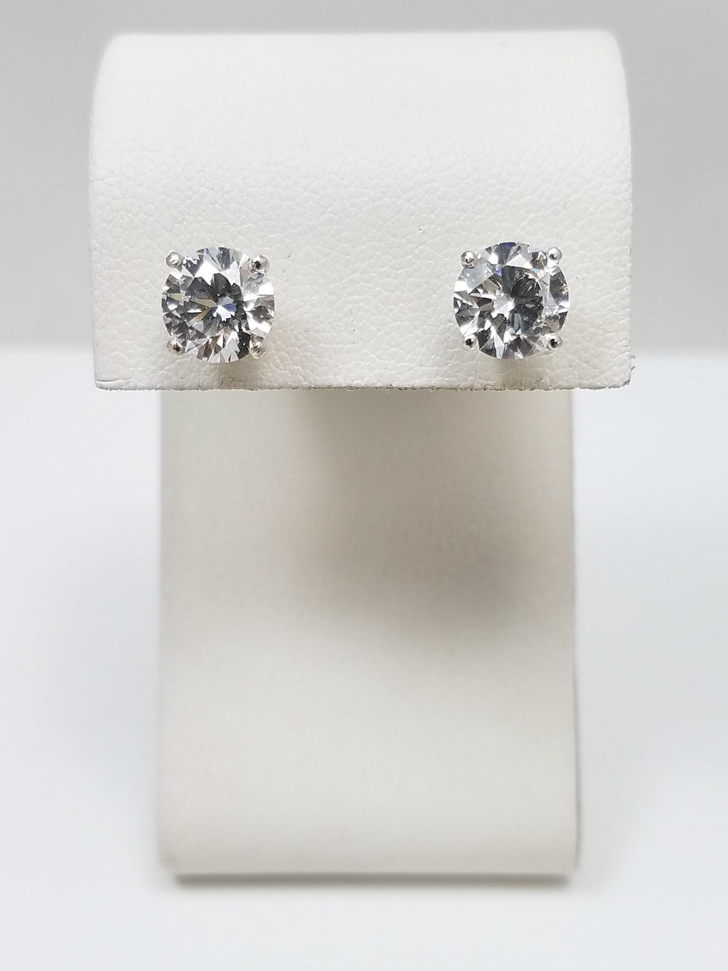 NEW IGI Certified 3.00ctw Round Brilliant Lab Grown Diamond 14k White Gold Stud Earrings VS2-D