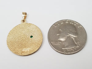 Decorative 14k Yellow Gold Cancer Zodiac Pendant