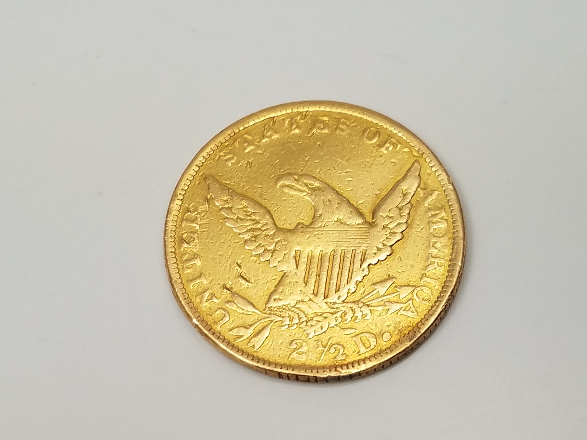 1836 U.S. $2.50 Liberty Head 90% Gold Coin