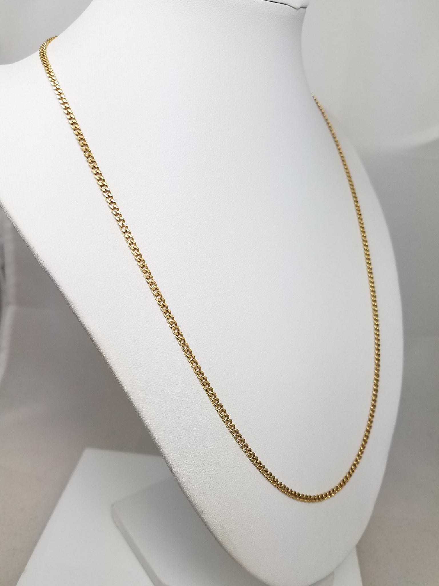 18k Yellow Gold Solid Cuban Link 21" Necklace