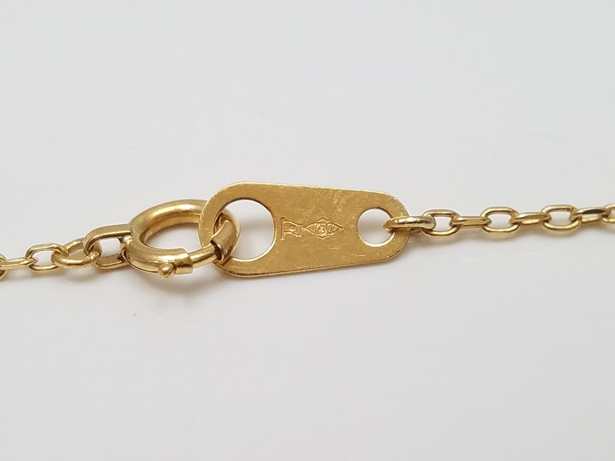 18k Yellow Gold Bar/Cable Link 16" Necklace