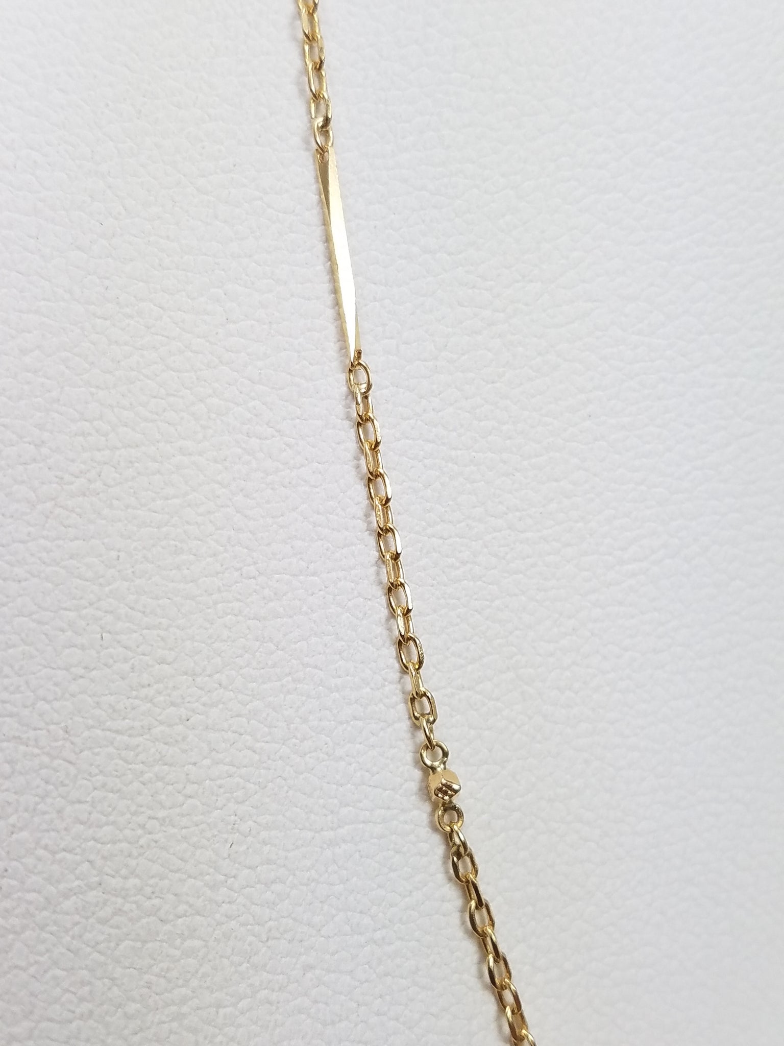 18k Yellow Gold Bar/Cable Link 16" Necklace