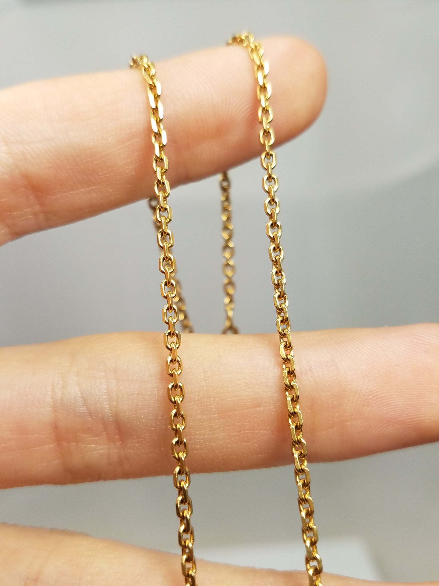 Sturdy 18k Yellow Gold Cable Link 19" Necklace