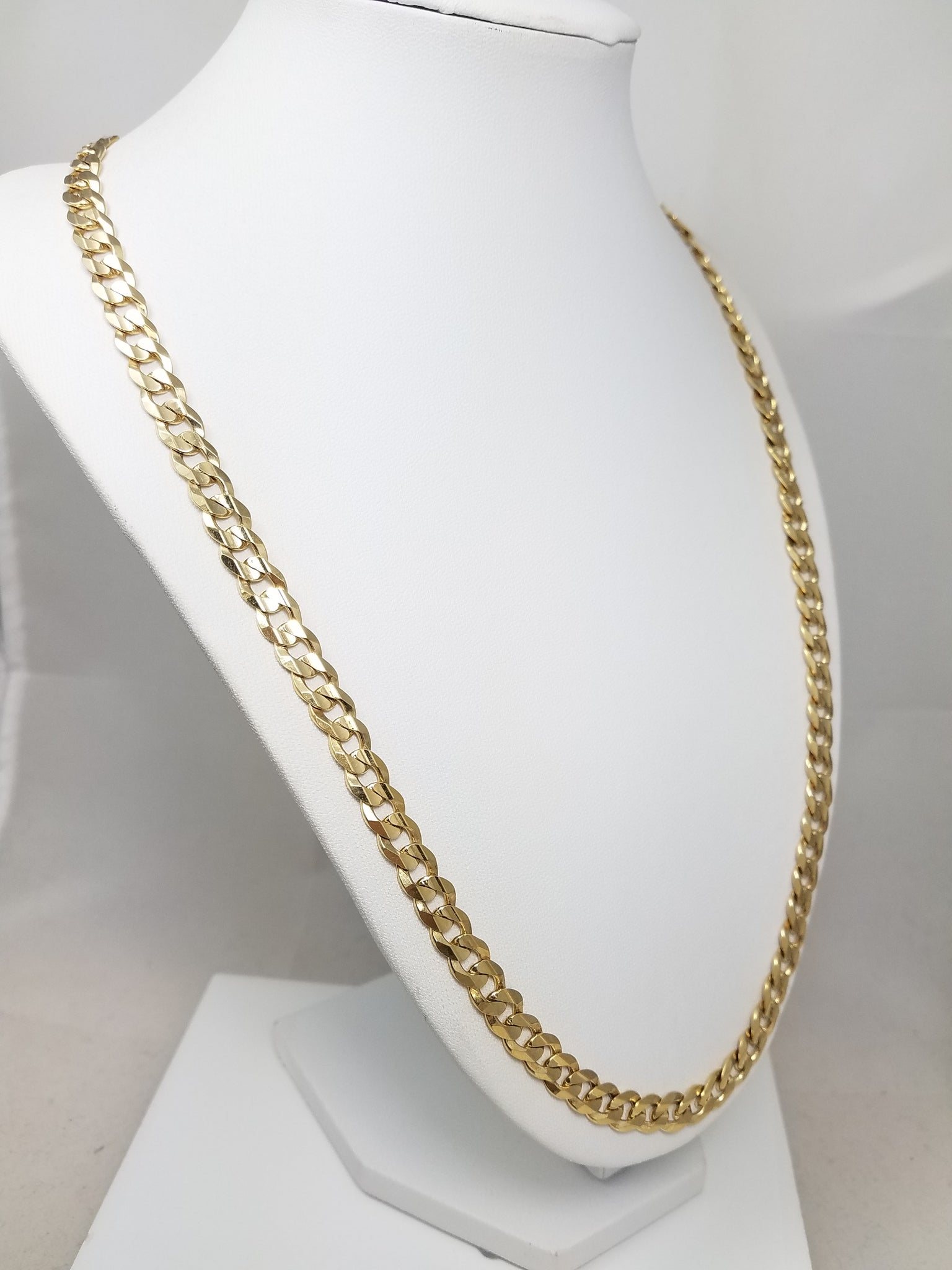 Dynamic 24" Solid 10k Yellow Gold Curb Link Chain Necklace