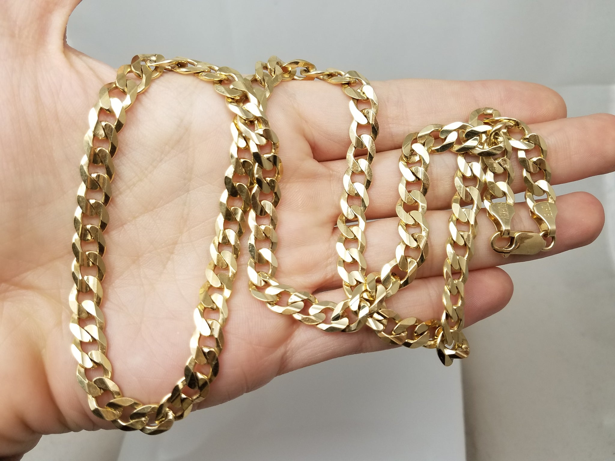 Dynamic 24" Solid 10k Yellow Gold Curb Link Chain Necklace